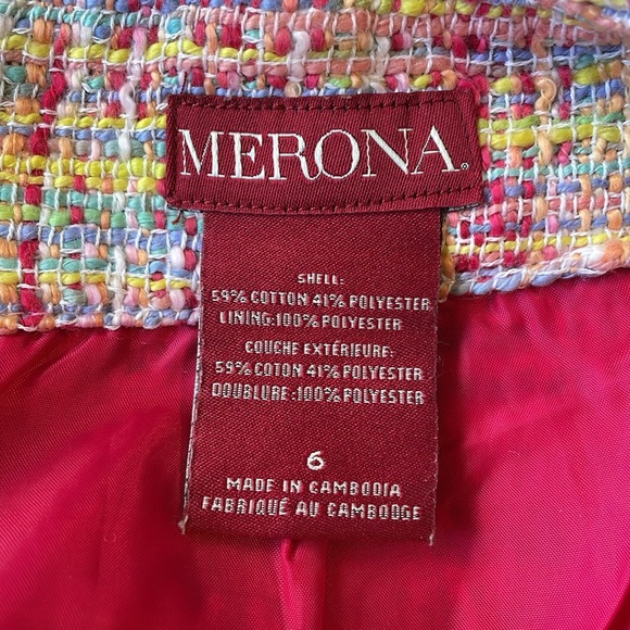 Merona Multi Coloured Tweed Pencil Skirt Size 6 - Picture 7 of 11